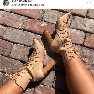 Lace-Up Heel Booties from Liliana